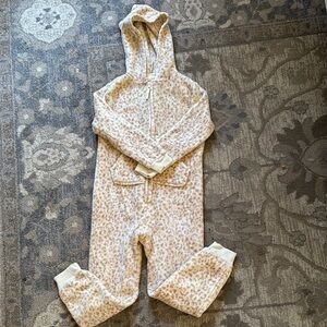 Girls Leopard Print Hooded Onesie